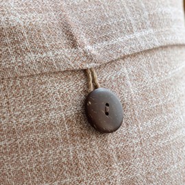 Phantoscope Pack of 2 Farmhouse Throw Pillow Covers Button Vintage Linen Decorative Pillow Cases for Couch Bed and Chair Beige 12 x 20 inches 30 x 50 cm