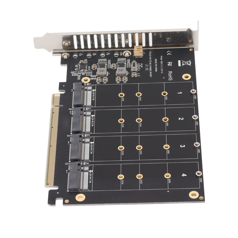 Adapter Card NVME M.2 to PCIE X16 4 Ports 32Gbps