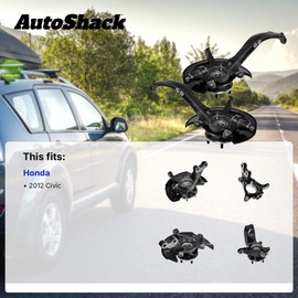 AutoShack Front Right Steering Knuckle for 2012 Honda Civic 1.5L 1.8L FWD | Passenger Side | 5-Lug | Wheel Bearing Hub Assembly Replacement KN100100