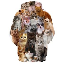 Yasswete Men Women Novelty Graphic Sweatshirts 3D Animal Printed Pullover Tops with Big Pockets Fashion Hooded Hoodies Casual Sports Clothing Out Wear Size Small