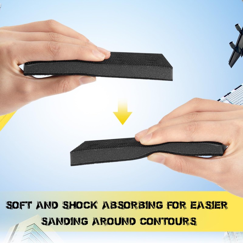 Dimsile 2 Pcs Soft Black Foam Sanding Pads Interface Sander