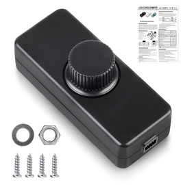 Dimmer Switch for LED Lamps, 220-240VAC/50Hz LED Cord Dimmer, LED Dimmer Switch Rotatable, 3-100 Watt Cord Dimmer Switch, LED Dimmer Cord Dimmer for Dimmable LED and Halogen Lamp (Black)