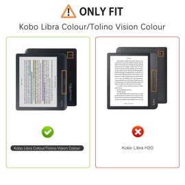 DUEDUE for Kobo Libra Colour Cover (2024), Kobo Libra Color (Model: N428) eReader Case, Sleep/Wake Technology Built-in 2-Way Stand, Lightweight Premium PU Leather Protective Cover, Green