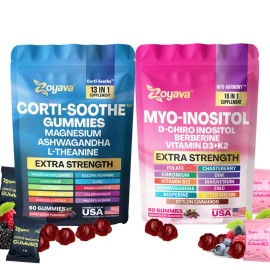 Myo-Inositol Gummies Mixed Berry Flavor, Daily Wellness Supplement for Hormone Balance & Stress Support, Fitness Support Gummies