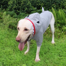 ARUNNERS Shark Christmas Costumes Clothes for Extra Large Dogs Jaws Hoodies Labrador Rottweiler Great Dane, Grey, 6X-Large
