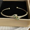 Hebterrka Snake Pattern Gold Bangle for Women, Adjustable 14K Gold