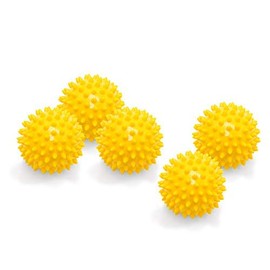 Pack of 5 | Massage Balls with Nubs | Spiked Balls | Hedgehog Balls | Arthro Sensory Ball | Not Inflated! | Hardness Can Be Varied Yourself | Diameter 7 cm | Yellow