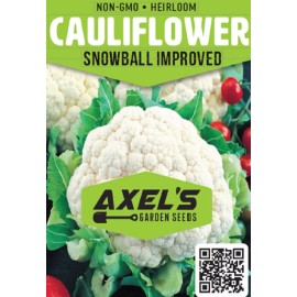 Axel's Garden Seeds Snowball Improved Cauliflower Seeds | Non-GMO | Heirloom | Fresh Garden Seeds - 50 Seeds