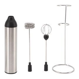 Handheld Milk Frother Lightweight Stainless Steel ABS Electric Whisk with 2 Mixing Head