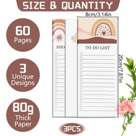 Pack of 3 To Do List Pad, To Do Planner, 180 Sheets Tear Paper, Magnetic Notepad, Office Accessories, Simple Plans for Everyday Use or Office