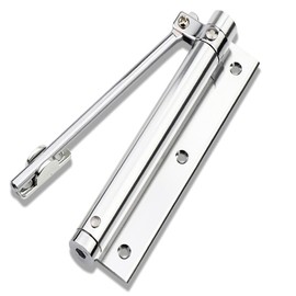 WANLIAN Door Closer,Stainless Steel Adjustable Automatic Door Closer, Surface Mounted, Spring Loaded Door Closer with Screws for Residential,Commercial, Home, Office, Hotel Door,Silver