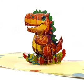 Cute Baby Dinosaur T-Rex 3D Pop-Up Greeting Card, Birthday Card, All Occasions