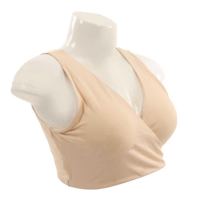Nursing Bra Fleshcolor Wireless Cross Convenient Breastfeeding Sleep Maternity Underwear