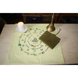 Altar Cloth or Tarot Cloth - Walking the Wheel of The Year in Yellow
