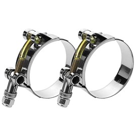 WYSIWYKA WYSIWYKA 2 Pack 2.25" T-Bolt Hose Clamps, 304 Stainless Steel Turbo Intake Clamp, Working Range 63mm-71mm for 2.25" Hose ID