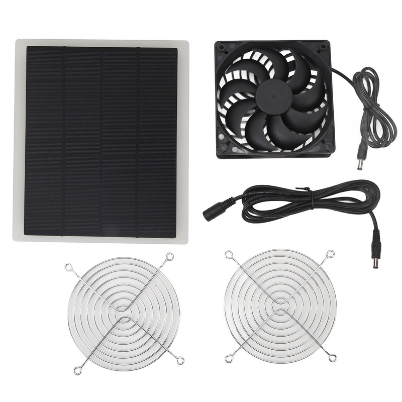 Solar Panel Fan 10W Exhaust Fan Dual Layer Metal Shell