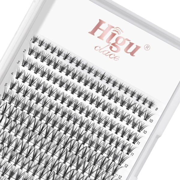 Pack of 240 DIY Eyelash Extensions, 20D Thickness, 0.07 mm, Individual Eyelashes, Clusters, D Curl, 8-14 mm, Individual Eyelashes, Reusable Makeup Mini Eyelash Cluster Extensions at Home (20D D 8-14