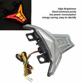 LED Tail Light Smoke Lens Integrated Turn Signal Light Replacement for Z1000 Ninja ZX‑10R ZX‑10RR 250 400 Rear Brake Turn Signals Lights Motorcycle Accessories(Blackening)