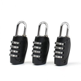 Anti-theft Black 4-Digit Combination Lock (B) 3-Piece Set Security Products