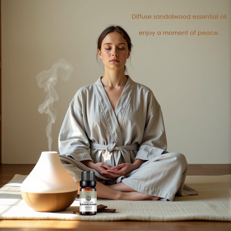 Sandalwood Essential Oil, 100% Pure Natural Aroma Sandalwood Oil for