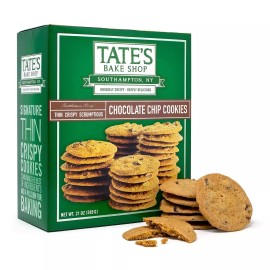 Tate's 1.31 Pound Cookie Crisp Chocolate Chip Cookies Buttery Crispy Snacks 21 oz