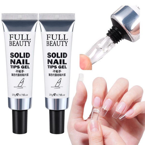 Brtavizvy Transparent Solid Nail Glue for Press Ons, Acrylic &