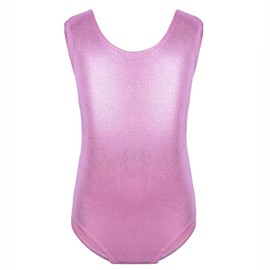Rosdeer Big Girls Tank Pink Gymnastics Leotard for Little Girl 8-9Y