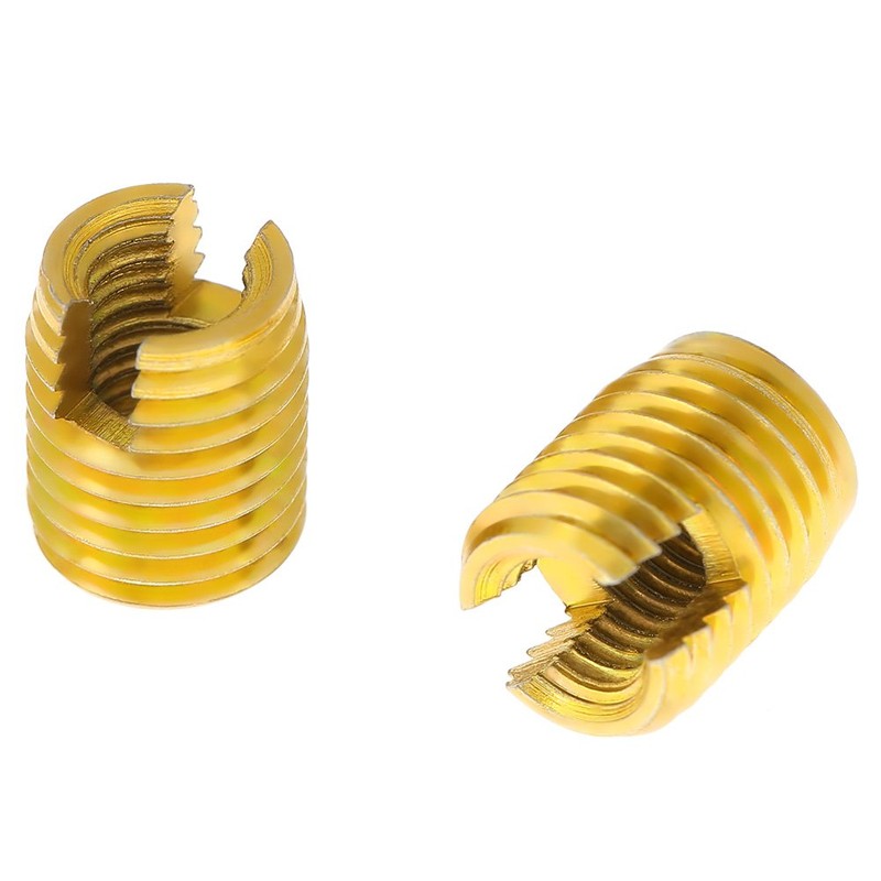 QANYEGN 10Pcs Self Tapping Threaded Insert, Brass Threaded Insert, 302