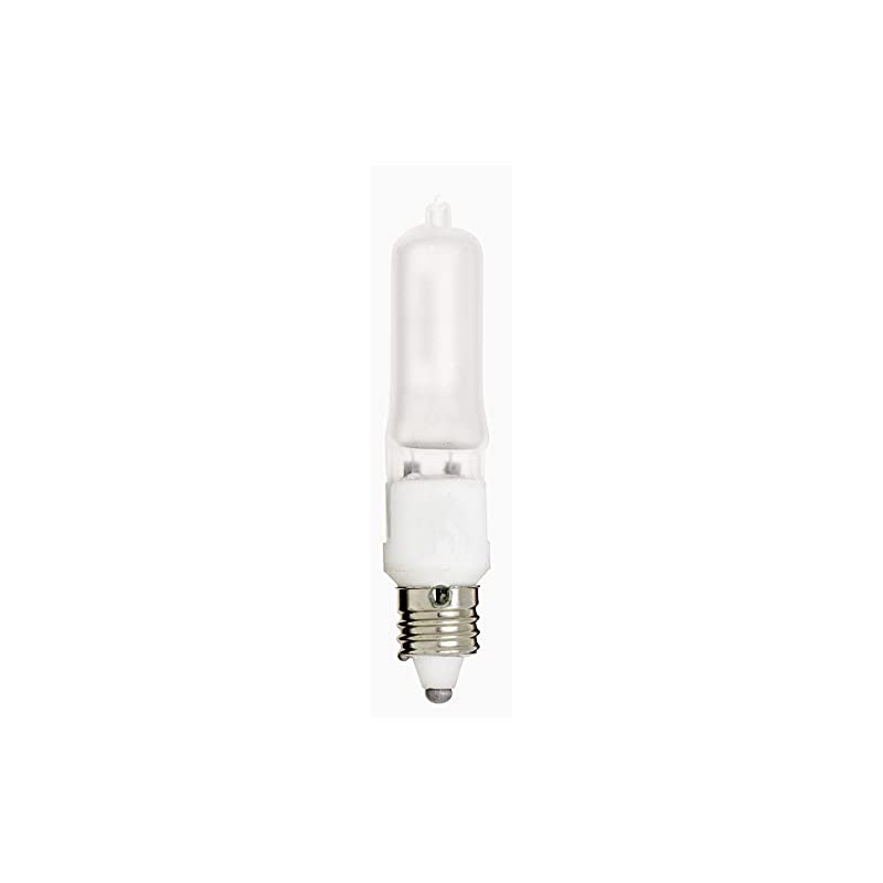 Satco S1916-12PK Halogen T4 Mini-Candelabra Light Bulb, 100 Watts, 2700K,