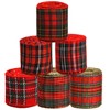 NAUZE 6 Rolls Christmas Wired Edge Tartan Ribbons Christmas Buffalo