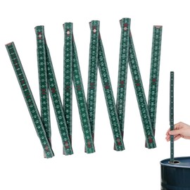 lasuroa Portable 10-Fold Oil Tank Gauge Measuring Stick 78" (2m), Durable Wooden Fuel Tank Dipstick Folding Stick Ruler for Checking Accurate Fuel Level