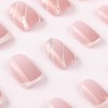 24pcs Square False Nails Short - French Tip Press on