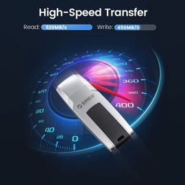 ORICO USB 3.0 Flash Drive 512GB, Memory Stick 512GB 520 MB/s Reading Thumb Drive with Keychain USB Flash Drive Metal USB Drive Data Storage Compatible with Computer/Laptop（USSD）