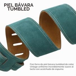 Nefelibata Correa de guitarra, 2.5 pulgadas de ancho, correas de guitarra bávara de cuero pulido con acolchado de espuma y bucle de almacenamiento de 