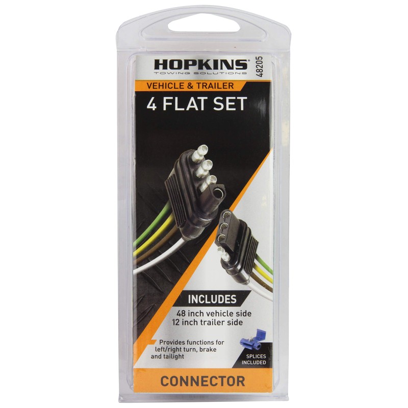 Hopkins 48205 4 Wire Flat Connector Set with Splice Connectors