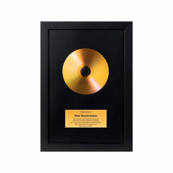 4youDesign Personalised Picture - Golden Record - Birthday Gift Idea for Men & Women - Birthday Gift for Him & Her, Personal Dedication