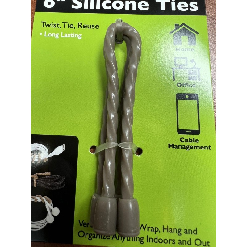 Store House 6" Silicone Ties 2Pc Reusable Item 57630
