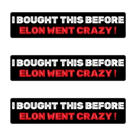 3pcs Magnetic Anti Elon Bumper Stickers, 8.7x2 Inch I Bought This Before Elon Went Crazy Car Magnet Funny Car Bumper Stickers Decals