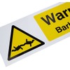 Caledonia Signs 11720G Warning Barbed Wire Sign, Rigid Plastic, G: