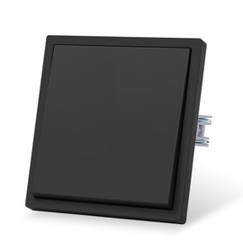 CNBINGO Toggle Switch Matt with Clamping Claws - Single Wall Switch - Black Rocker Switch Flush-Mounted - Plastic Plates with Skin Feel - 80 mm x 80 mm