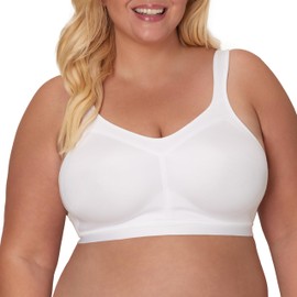 PLAYTEX Womens 18 Hour Wireless Seamless Full-coverage T-shirt With Smoothing Support, Us4159 Bras, White, 42D US