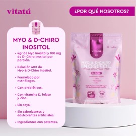 Suplemento en polvo Vitatú Suplemento Myo Y D-chiro Inositol x 450g