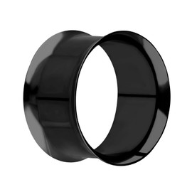 Treuheld® Steel Flesh Tunnel Black Thin 33 Sizes, Stainless Steel