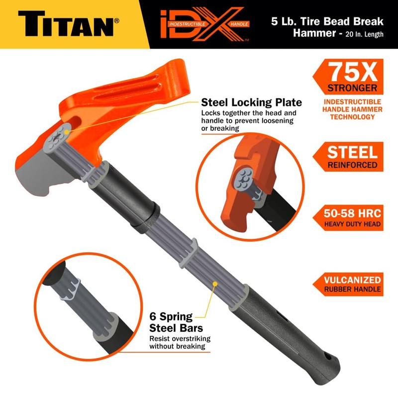 Titan iDX 63625 5lb Tire Bead Breaker Hammer with 20"