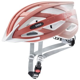 uvex air wing cc - lightweight all-round helmet for men and women - individual size adjustment - expandable with LED light - dust rose - grapefruit matt - 56-60 cm