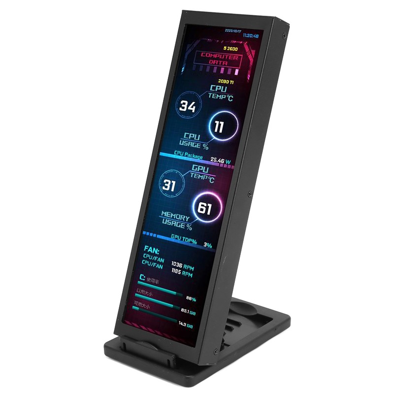 Computer RAM Monitor 7.9in IPS 1280x400 60Hz Refresh Rate Theme