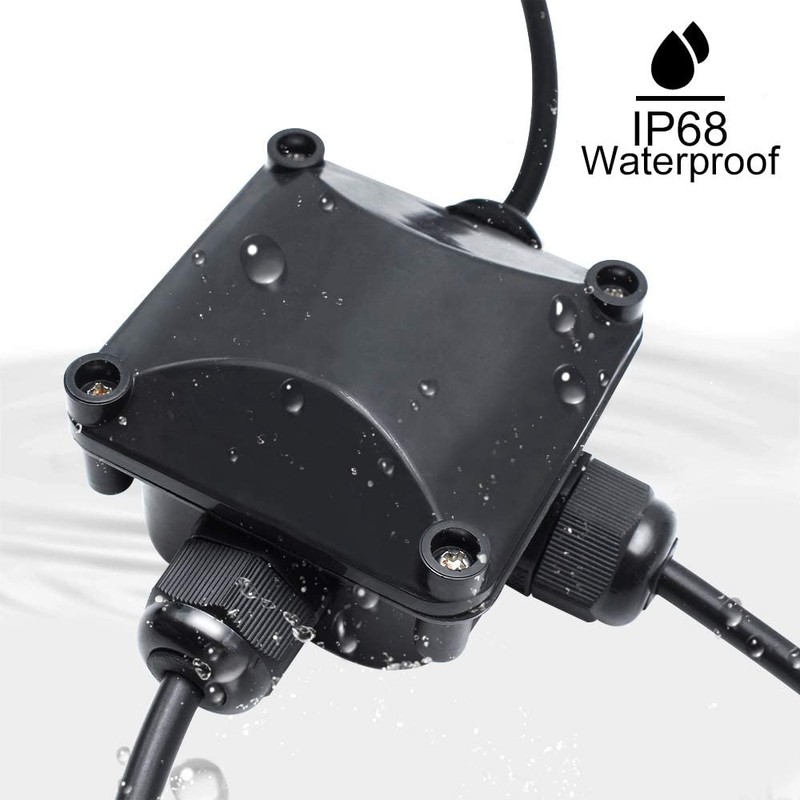 Waterproof Junction Box, IP68, 3-Way Outdoor Cable Connectors,Outdoor/External Electrical Light
