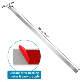 Sanbege 2 Pcs 304 Stainless Steel Sheet Gap Filler, 1" W x 30" L Trim Strip, Self Adhesive Gap Cover for Wall Oven and Microwave Combo, Cooktop, Range Hood (Brushed Nickel)