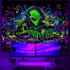 Onivein Blacklight Alien DJ Tapestry UV Reactive Space Galaxy Tapestry