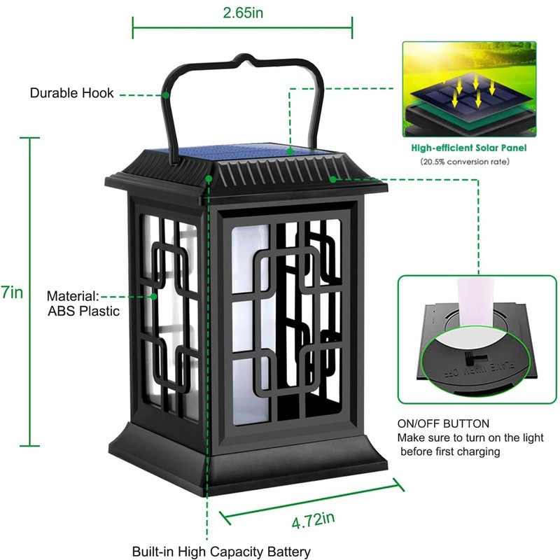 Ollivage Solar Lanterns Outdoor Waterproof Hanging Solar Lanterns Garden Lights